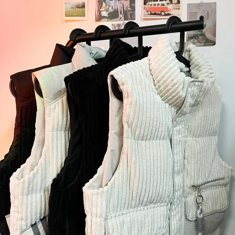 New Autumn Winter Men\'s Vest Sleeveless Cardigan Loose Coat Corduroy Jacket Retro Luxurious Brand Tops Cotton Waistband Warm