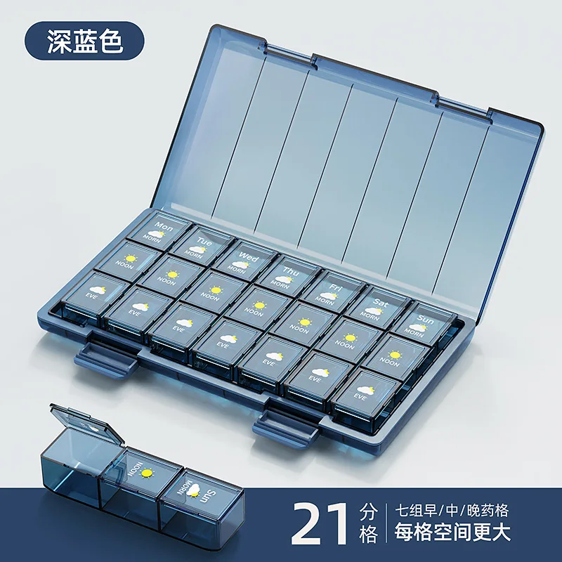 Deluxe 7-Day Waterproof Pill Organizer with Large Capacity & Moisture-Proof Seal