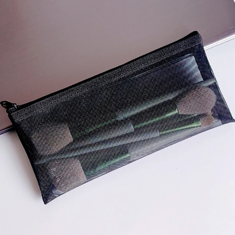 Make-up-Beutel Lippenstift Make-up Pinsel Aufbewahrung taschen Student transparente Mesh Bleistift Fall ins Reise Kosmetik Veranstalter für Frauen – Detail 4