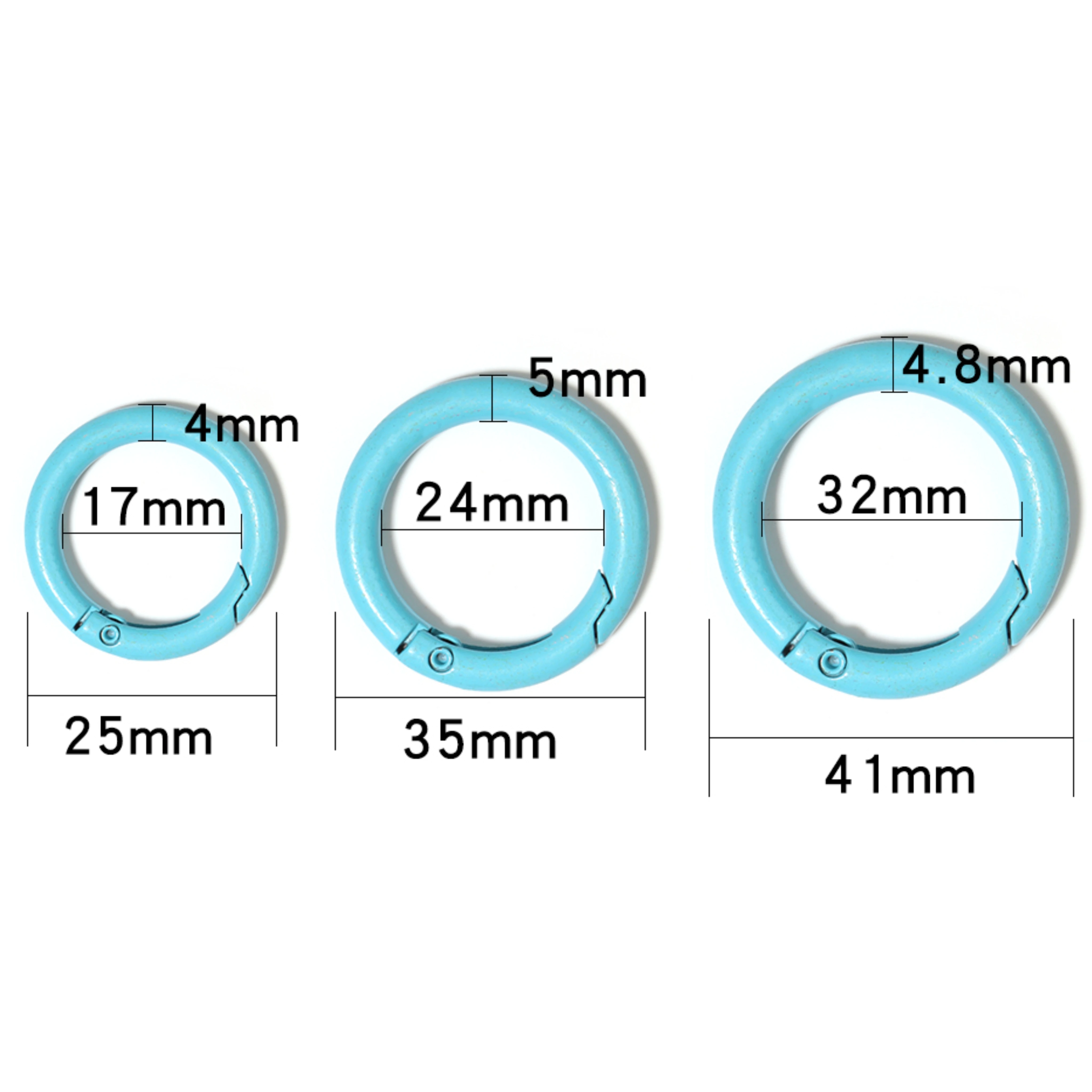 Colorful Spring Clasps - Round Alloy Key Ring Hooks for DIY Jewelry Accessories (5/10pcs)