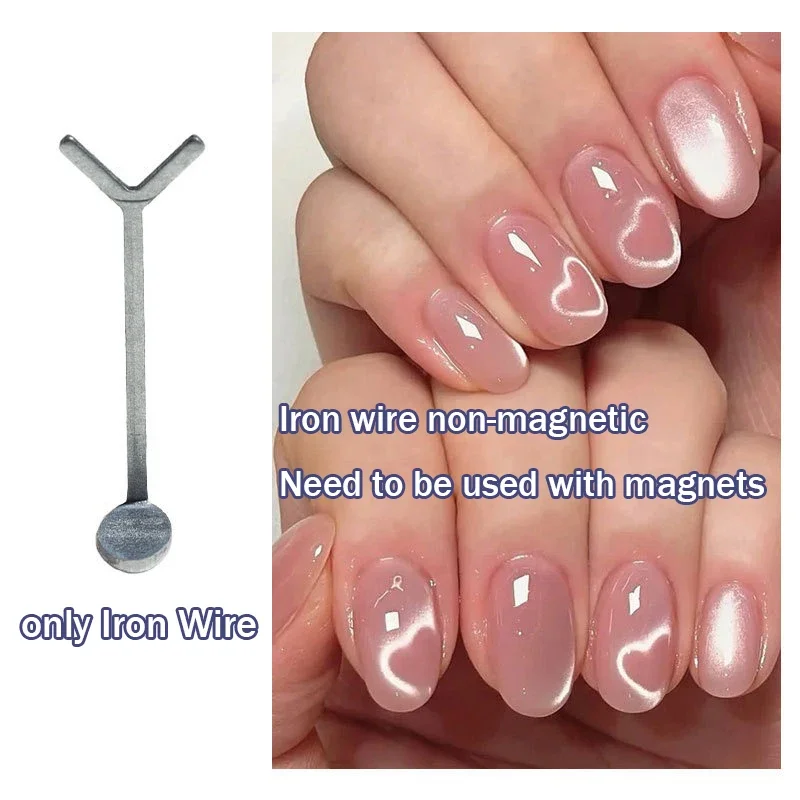  Y Shaped Cat Eye Nail Magnet Set, Creating Heart Shaped Cat Claw Shapes on Nails, Y Shaped Iron Wire,