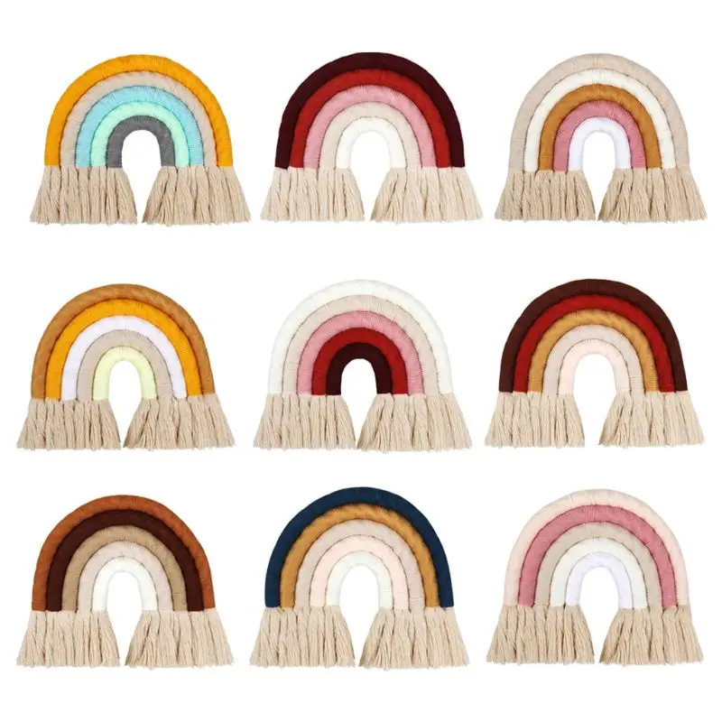 

5-Layer Rainbow Wall Hanging Decor Nursery Baby Kids Rooms Macrame Rainbow Shape