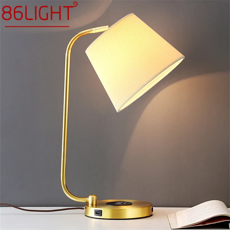 

86LIGHT Nordic Brass Table Lamp Modern Simplicity Living Room Bedroom Study LED Originality Desk Light