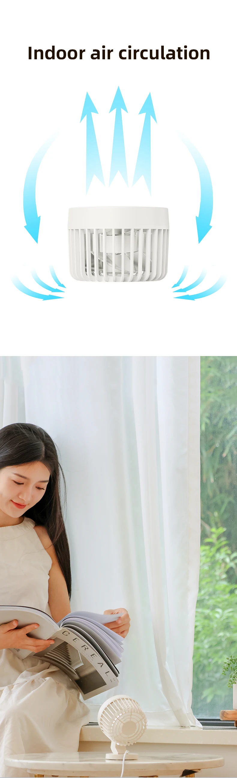 Description Picture 4 of itemNew Mini Fan for Desk USB Small Fan Desktop Oscillating Fans for Home Office Desks