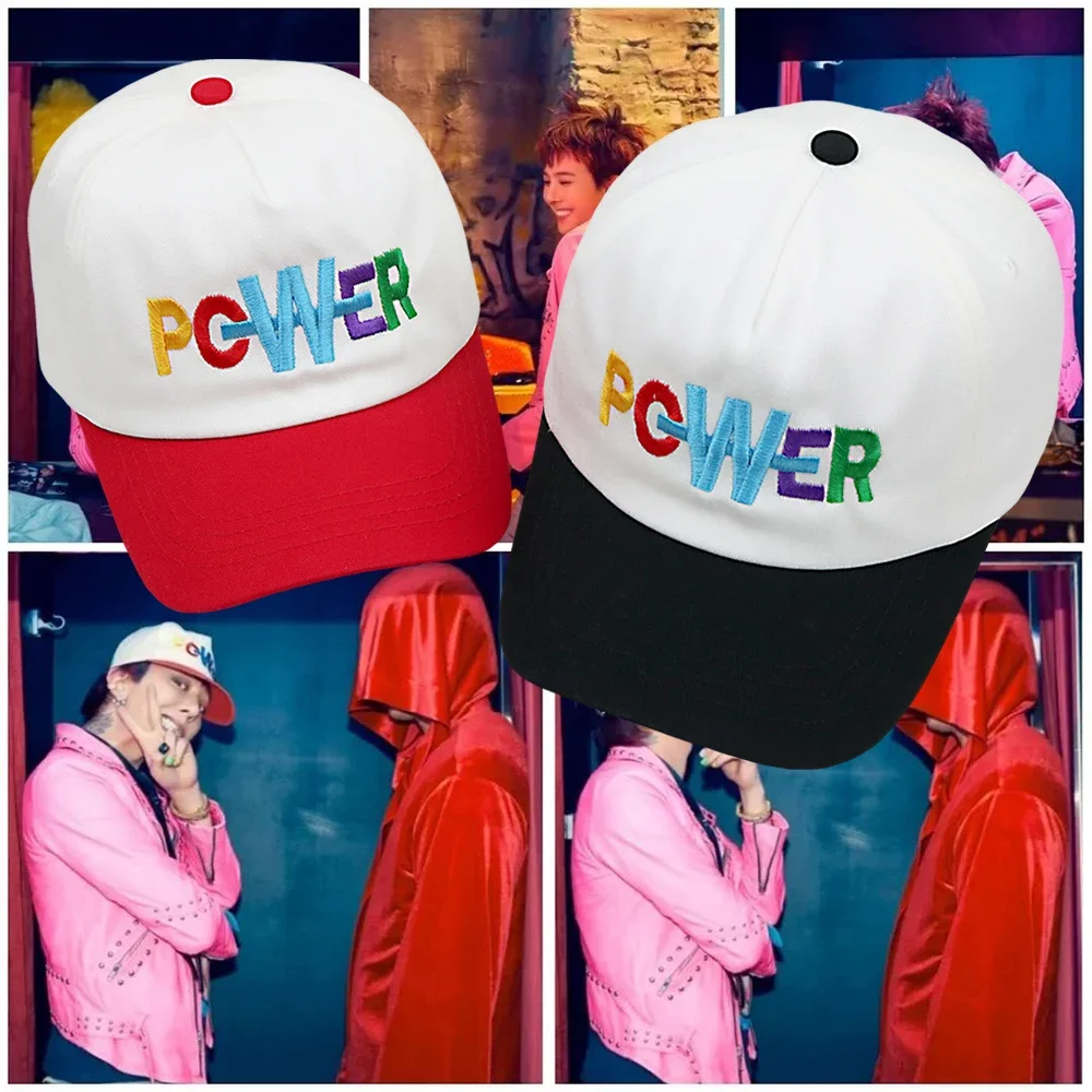 POWER Baseball Cap Embroidery GD Trucker Hat High Quality Retro Double Color Woman Cap Adjustable Buckle Unisex 2