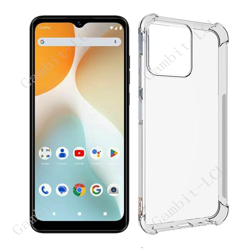 KJYFOANI For Oukitel C57s Case Tempered Glass Screen Protector, Clear Soft Silicone TPU Bumper Shell, Ultra-Thin Anti-Fall Back Cover For Oukitel C57s (6.52") - Wooden Style-1348931