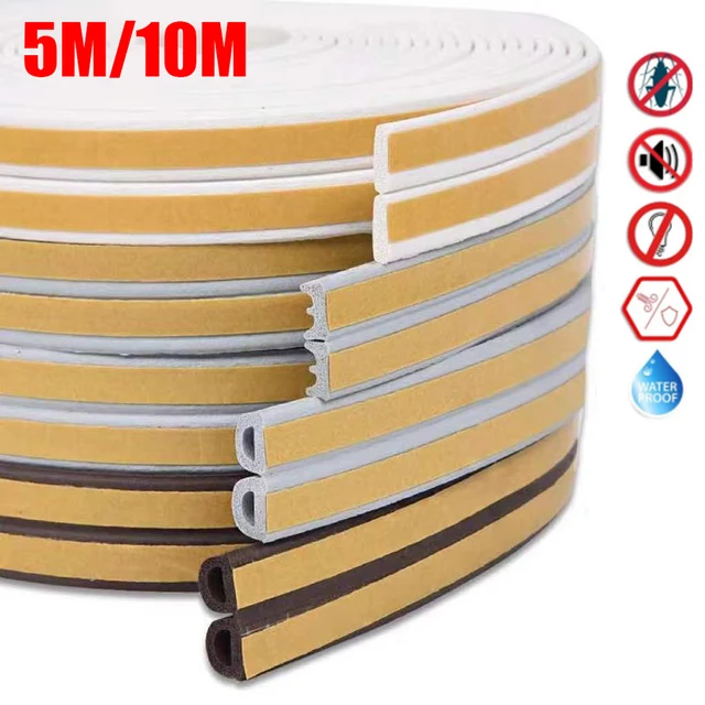 5M/10Mประตูหน้าต่างซีลStrip DIEP Self-Adhesiveอะคูสติกโฟมซีลเทปฉนวนกันความร้อนWindproofยางWeatherstrip 1