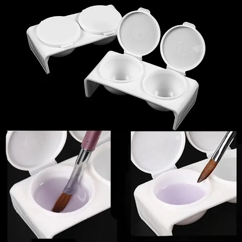 nail cups double hole crystal plastic 2 hole
