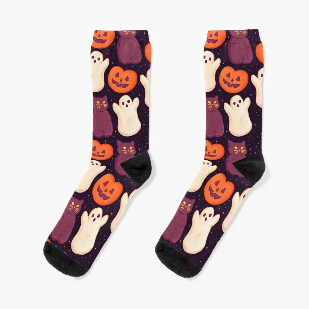 Halloween Marshmallows Dark Socks Run Novelties Socks For Girls Men's