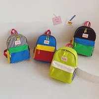Kids Zipper Backpacks Korean Light Portable Kindergarten Schoolbag Patchwork Color Children Canvas Backpack for Girls Boys Bags 4