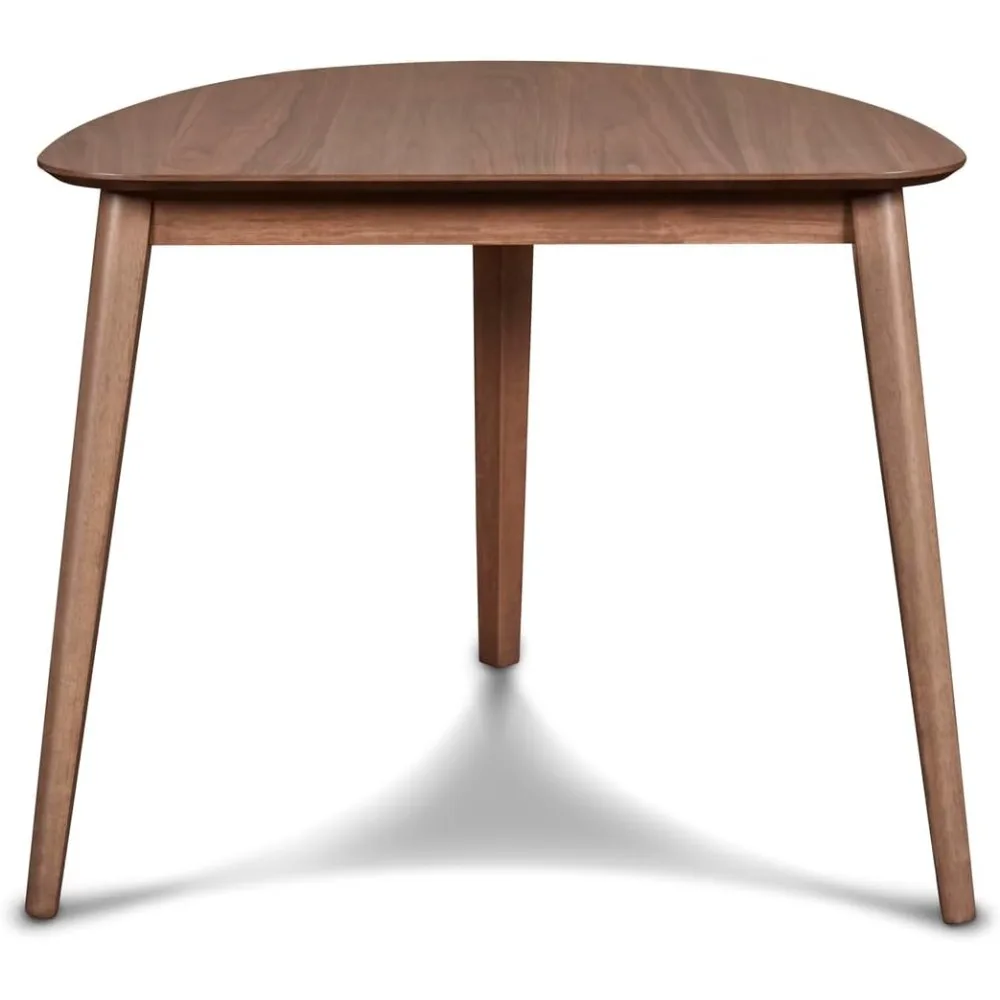 Mid-Century Modern Oscar Corner Table 3-Piece Dining Set, Walnut 4