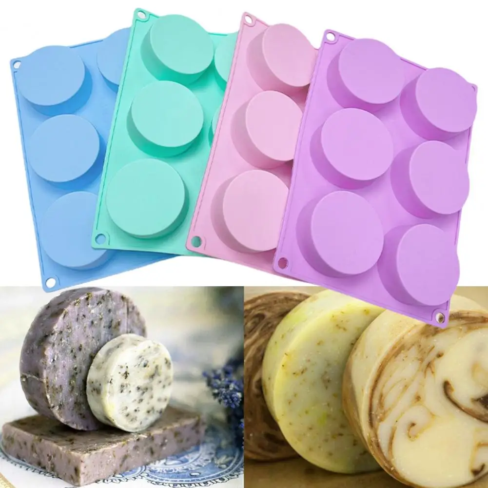 

Chocolate Mold Cake Mold High Temperature Resistant Silicone Cake Soap Moulds 4pcs Round Cylinder with 6 Holes for Diy Baking