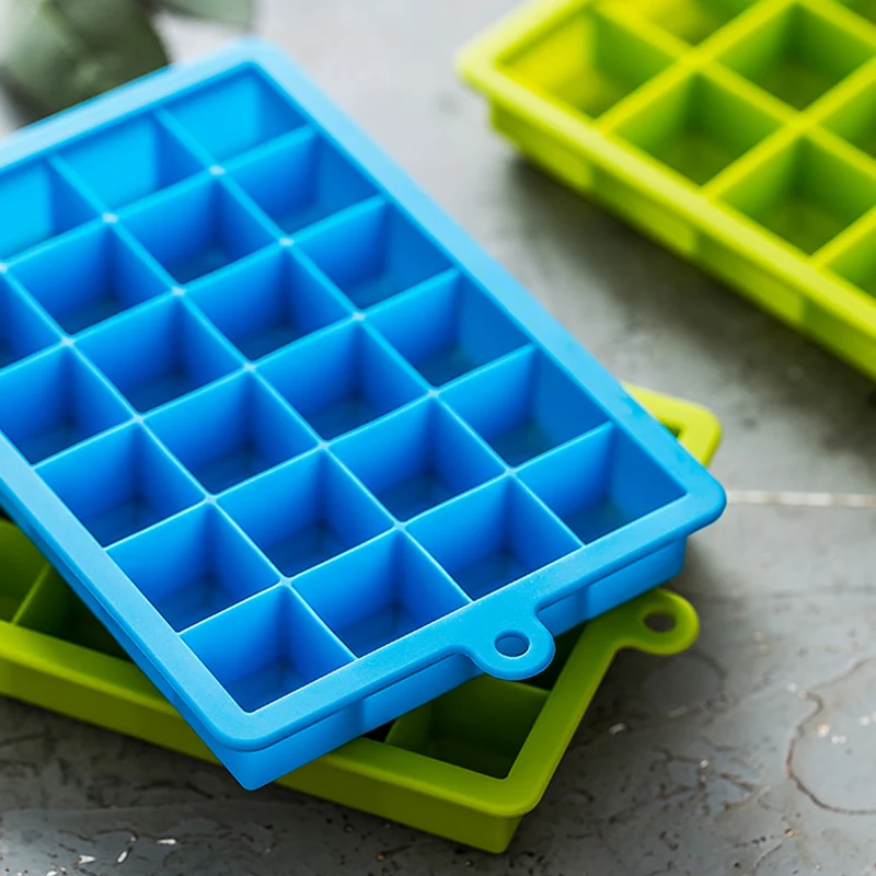 Square Ice Cube Mold Silicone  Large Silicone Ice Cube Tray - 24