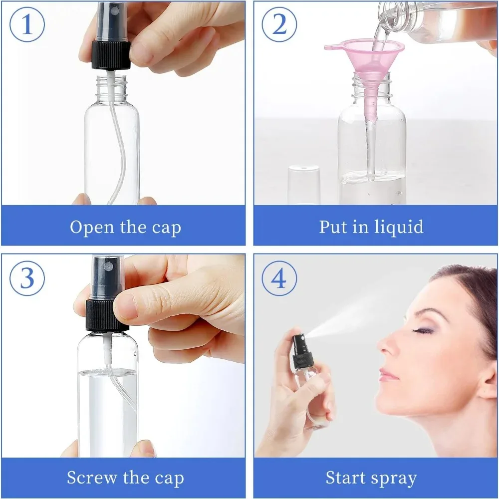Set of 10 Refillable Transparent Perfume Atomizer Spray Bottles