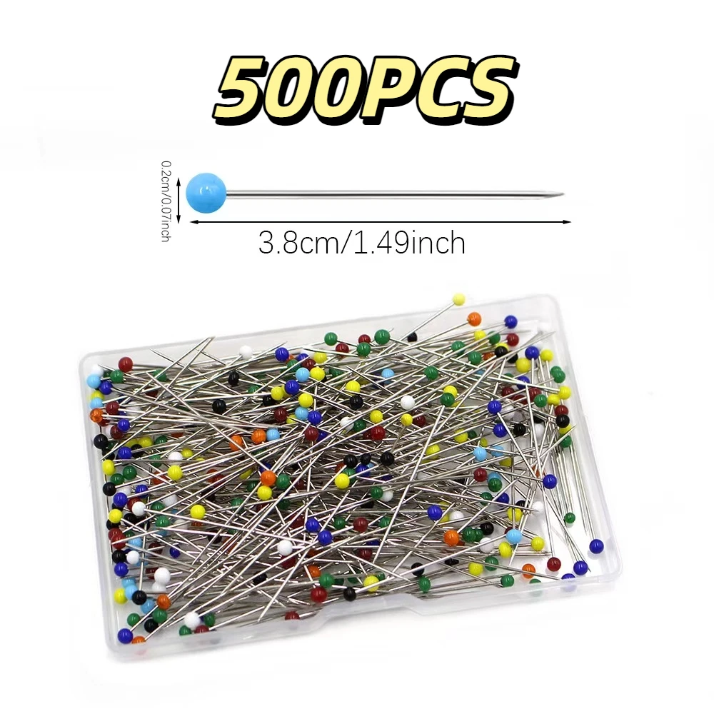 500/100개 진주 머리 바늘 퀼팅 핀 패브릭 커버 핀 쿠션 병에 포장 웨딩 장식..