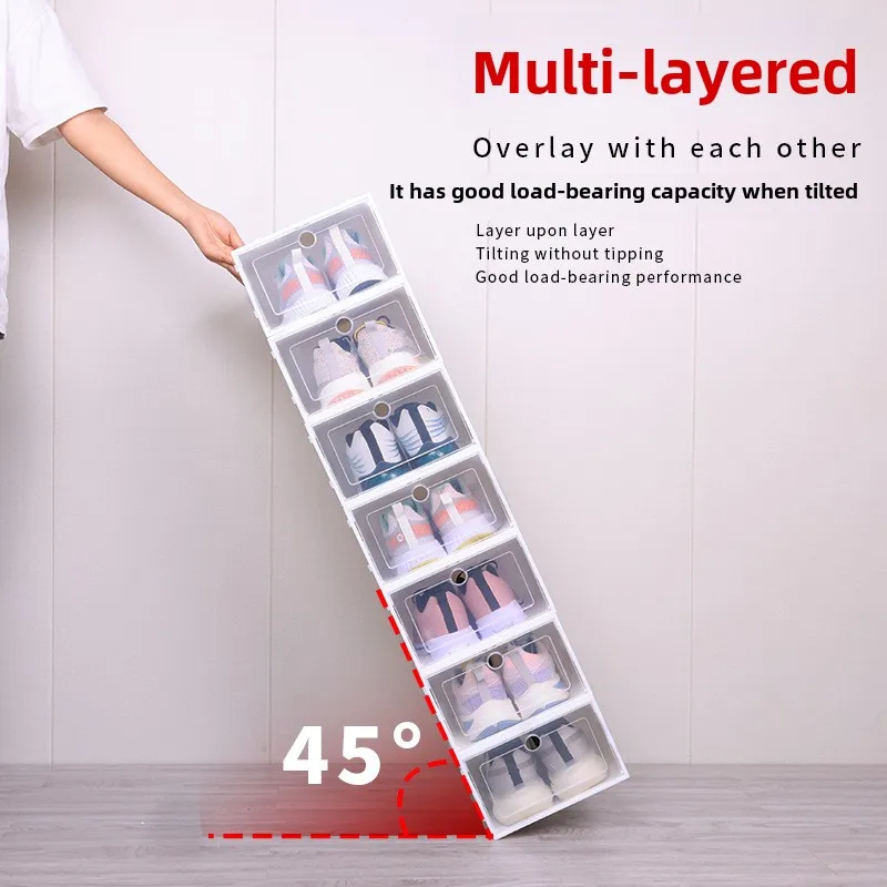 Basketball shoe box transparent storage box plastic thickened dustproof and moisture-proof shoe rack storage