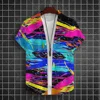 Rainbow Print Pride Month Party Summer Fashion Men's Casual Short Sleeve Shirts Casual Daily Wear Loose Oversized Top Size S-5XL 3