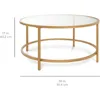 36in Modern Round Tempered Glass Accent Side Coffee Table for Living Room, Dining Room, Home Décor W/Satin Trim. Coffee Table 3