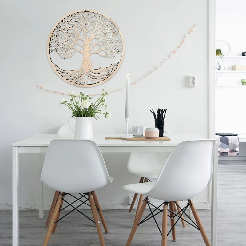 2025 New  Tree of Life Wooden Wall Art Decor Hanging Wood Crafts Hollow Ornament for Home Bedroom Living Room Decoration 5