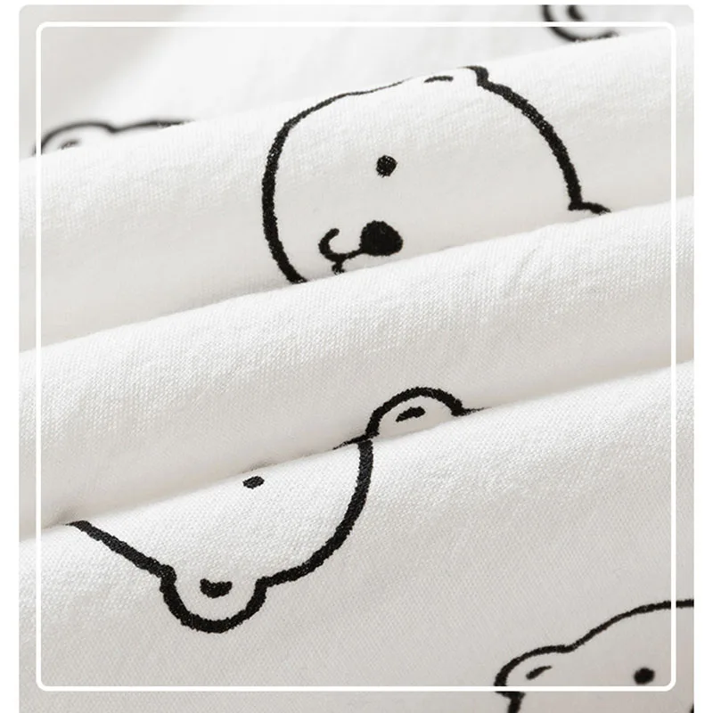 Cute Bear Kids Shirt Cartoon Stripe Blouse for Boys Girls