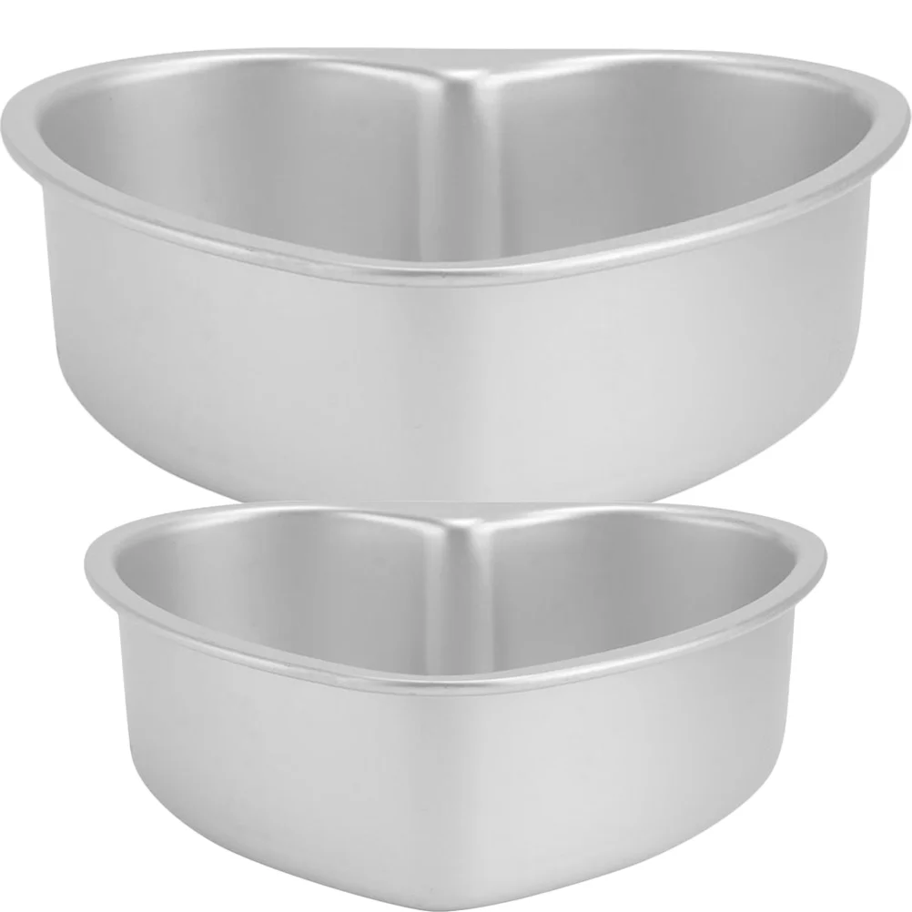 

2 Pcs Heart Cake Mold Baking Pan Shaped Microwave Oven Non-stick Aluminum Alloy Pans Shapes