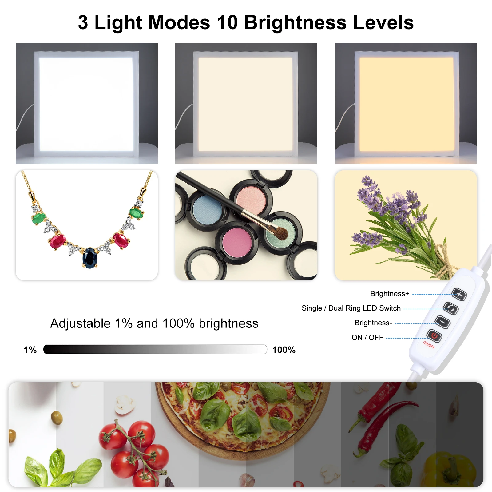 Wired Shadowless LED Lamp Light Panel 38CM*38CM Softbox Photography Lighting Photo Studio Backgroud Bottom Board
