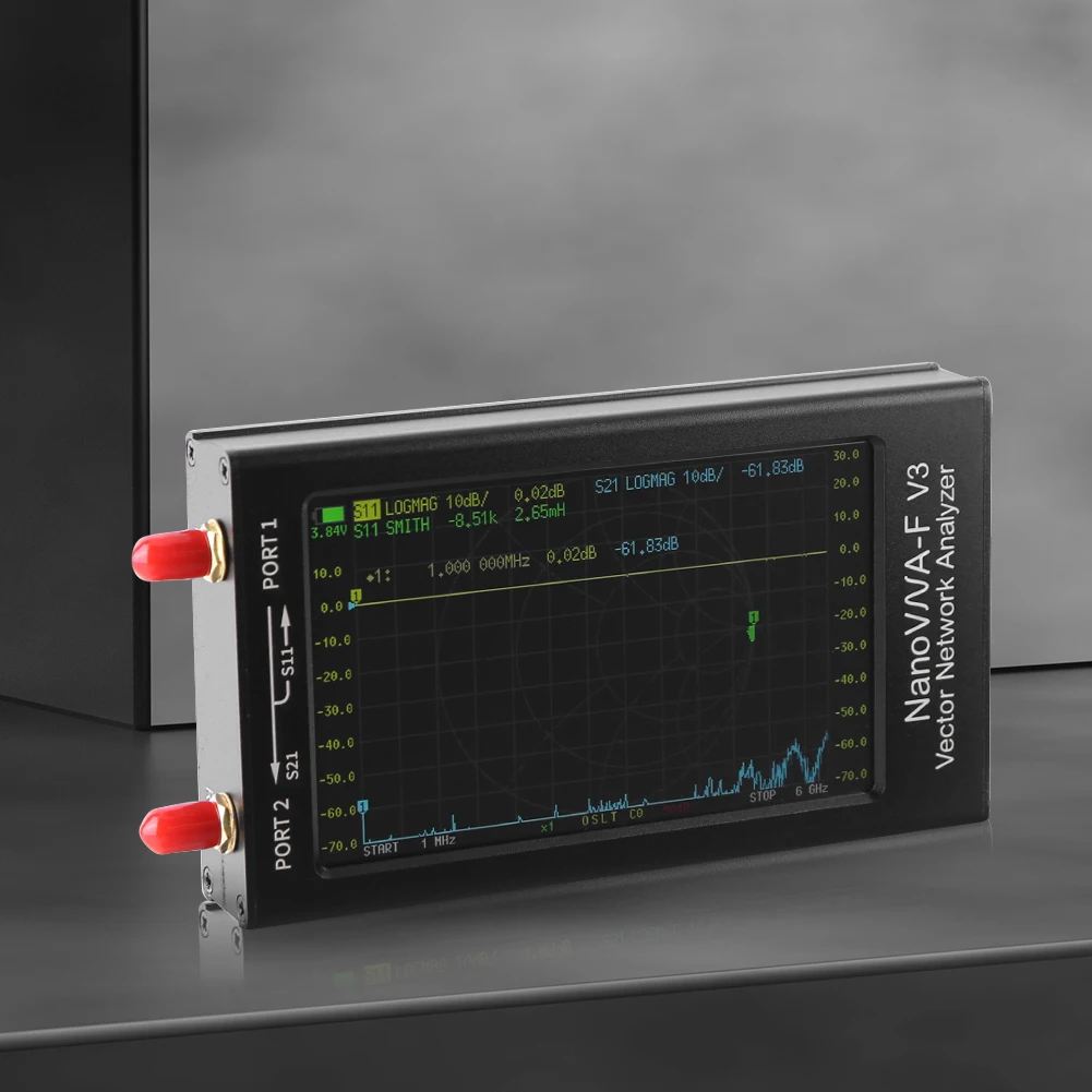 Portable Vector Network Analyzer 801 Scan Points HF VHF UHF SHF Antenna Analyzer with 4500mAh for NanoVNA-F V3 Applications