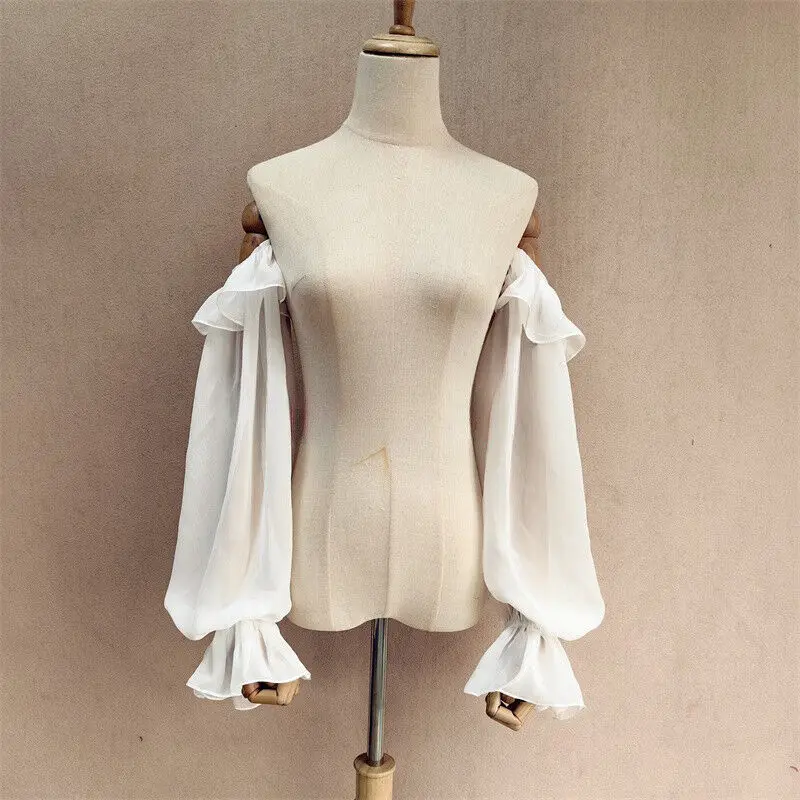 Chiffon Wedding Sleeves Trumpet Sleeves Removable Gloves Ruffles Bride Accessory Women Bridal Accessories wedding dress gloves wedding sleeve accessories wedding sleeves