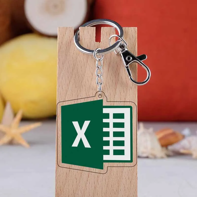 Game Keychain Acrylic Software Icon Keychain AI Excel JAVA Badge PVC Pendant