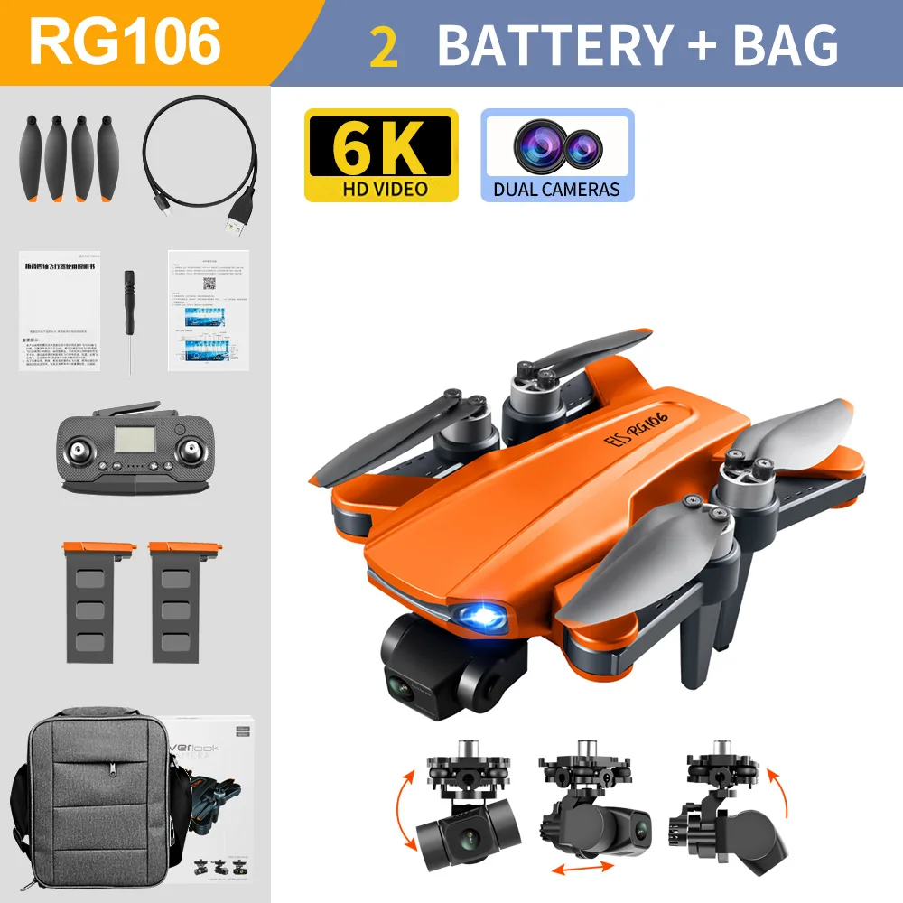 2022 New RG106 Drone 8k Dual Camera Profesional GPS Drones With 3 Axis Brushless Rc Helicopter 5G WiFi Fpv Drones Quadcopter Toy mini rc helicopter RC Helicopters