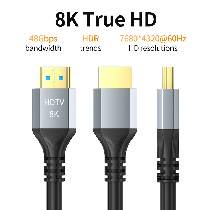 Ultra High-Speed 8K HDMI 2.1 Cable with HDR and 48Gbps Bandwidth