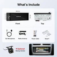 Autoradio AINAVI 1 DIN Carplay sans fil Android Auto Lecteur multimédia universel MP5 pour voiture Écran IPS HD 6,36 pouces Type-C BT 5.0 1DIN 2