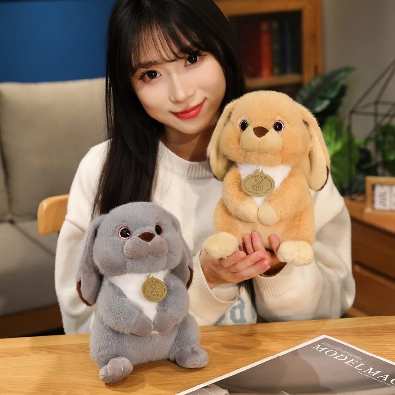 Soft Plush Bunny Rabbit Stuffed Animal Toy with Floppy Ears Cute Huggable Pillow Comfortable Gift for Kids Adults Boys Girls