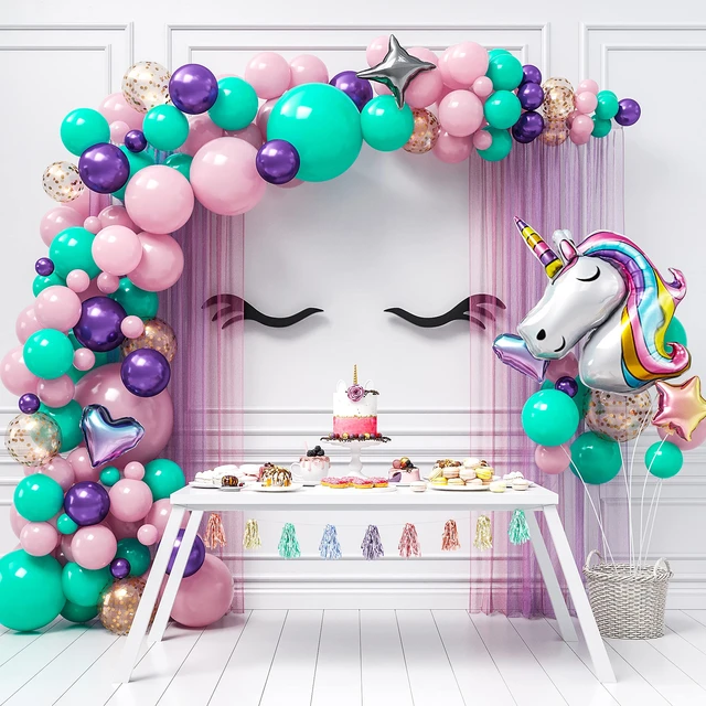 Ensemble de ballons licorne arc-en-ciel en forme d'étoiles et de cœur, 163  pièces, décor à thème licorne, pour mariage, anniversaire, fête prénatale,  fille - AliExpress