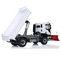1/14 RC Hydraulic Dumper Truck 4x4 with Snow Blade Light Sound Set ST8 Remote Control Metal Tipper Cars Model RC Toy TH23845 2