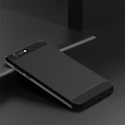 Shockproof Silicone TPU Carbon Case for Asus Zenfone 4 Max ZC554KL (Black)
