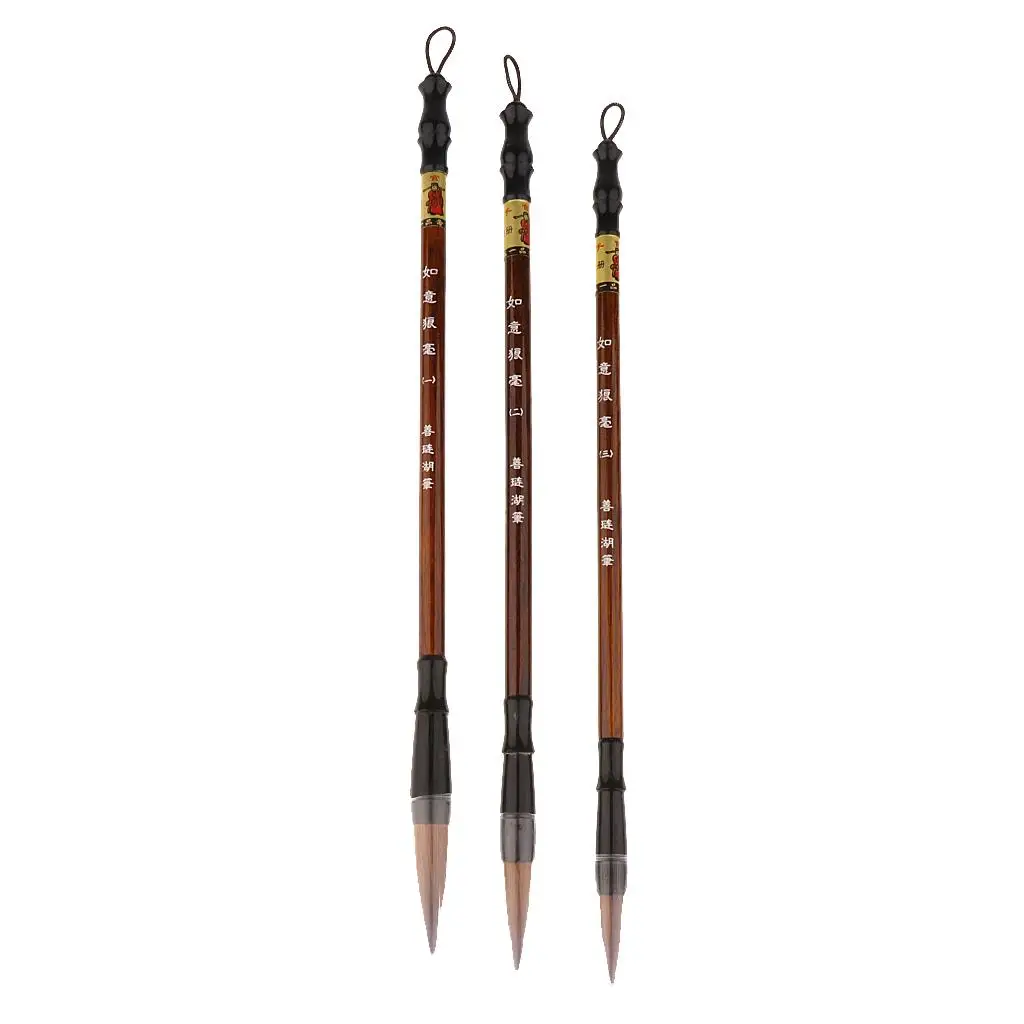 Pennello Calligrafia Cinese - Pelo Di Lupo E Capra Per Scrittura E Acquerello - Foto 5