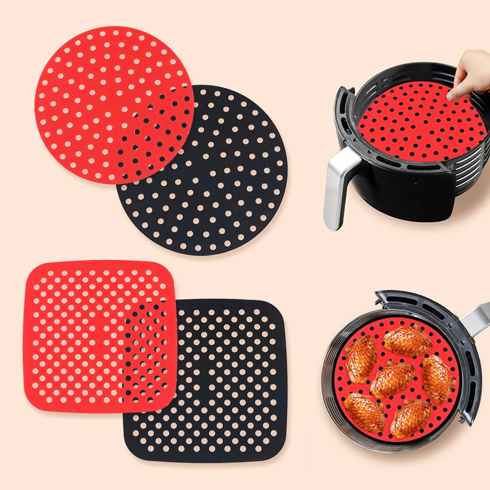 Reusable Silicone Air Fryer Mat Liner Non Stick Steamer Pad Baking