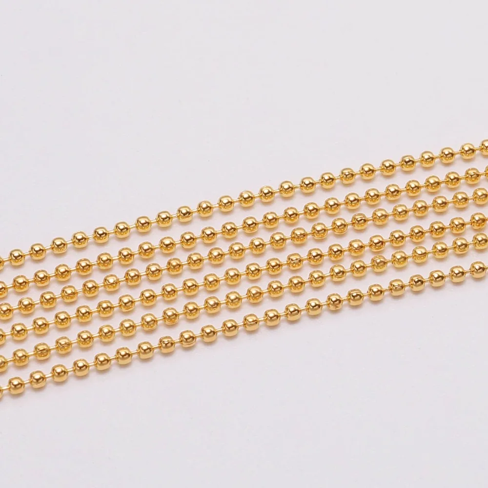 Metal Ball Bead Chains 5m/lot 1.2 1.5 2.0 mm For Jewelry Making Supplies DIY Accessories