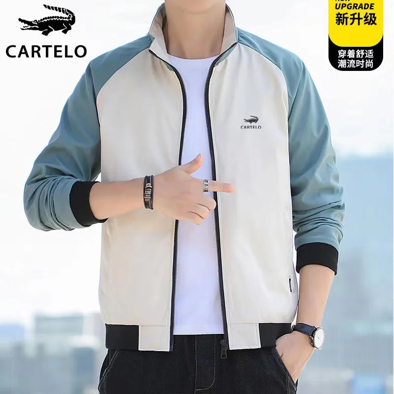 

CARTELO-Large size loose jacket for men, motorcycle coat for outdoor leisure, fashionable clothes, spring and fall, new