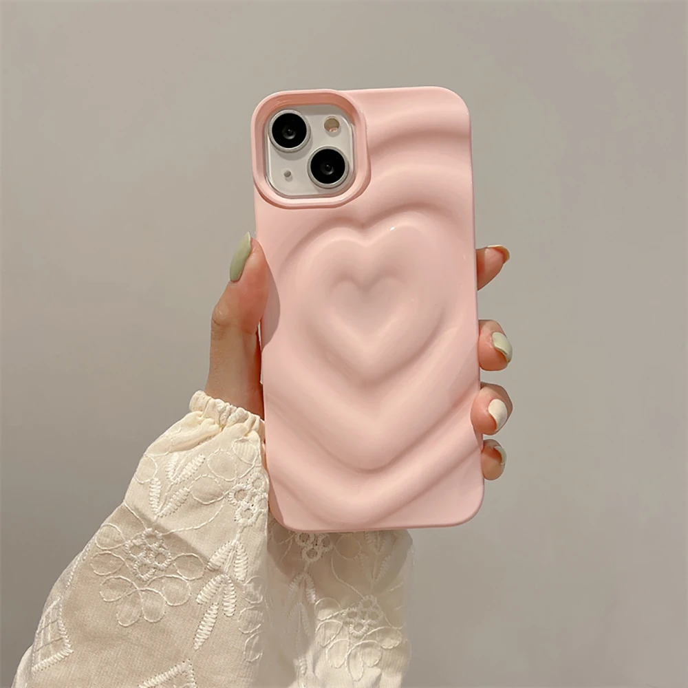 3D Heart Love Candy Color Shockproof Phone Case For iPhone