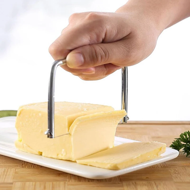 Cheese Butter Wire Slicer Stainless Steel Handheld Butter Cutter Cutting Wire Cheese Cutting Cutter Kitchen Supplies butter wire slicer