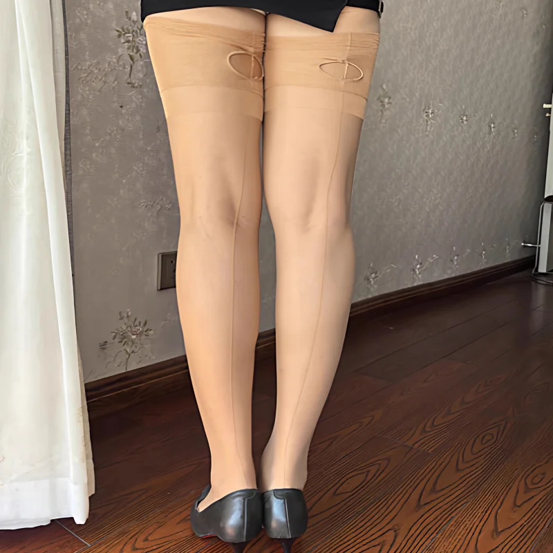 Zehenverstärkung, transparentes Nylon, Medias, Damen-Rückenlinie, sexy Strümpfe, Nachtclub, ultradünne kniehohe, extra lange Socken – Detail 5
