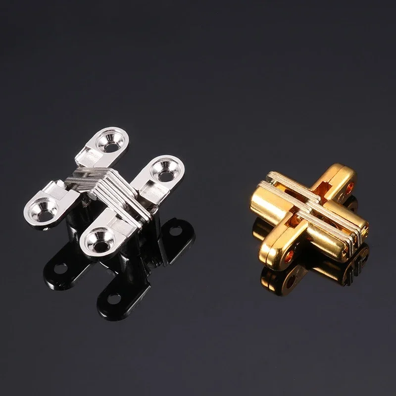 1PCS 8x42MM Myhomera Hidden Hinges Invisible Concealed Barrel Cross Door Hinge Bearing Wooden Box for Folding Window Furniture