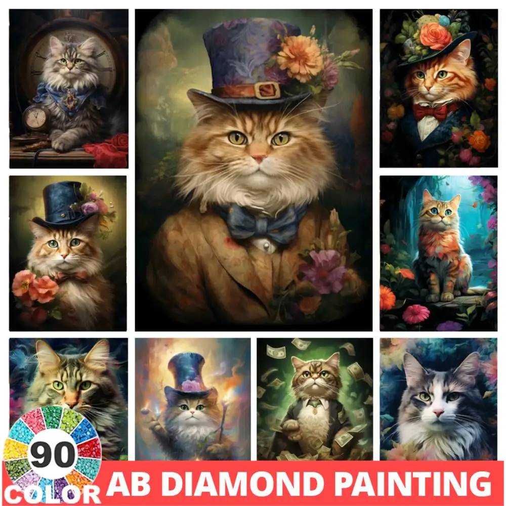 

Набор для алмазной вышивки «кошка», 90 цветов