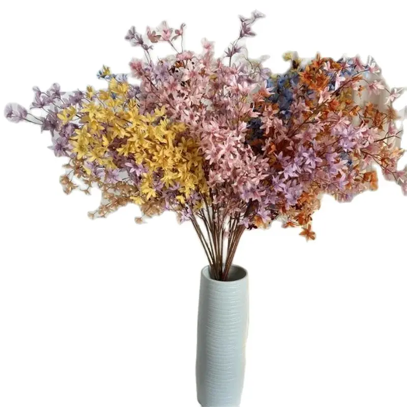 One Faux Long Stem Autunno Mini Cymbidium Hybridum 51 "Lunghezza Simulazione Autunno Oncidium Per Centrotavola Matrimonio