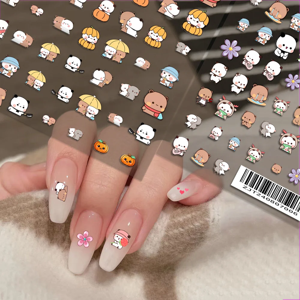 Cartoon Nail Stickers BuBu DuDu 1PCS 3D Adhesive Nail Art Decal Parts Manicure