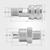 Hydraulic Hose Quick Coupler Connector ZG3/8" Male and Female Connectors 2