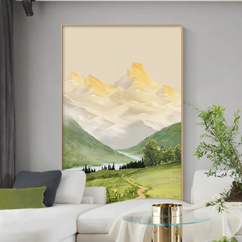

Nordic Porch Corridor Hallway Bedroom Living Room Sofa Background Aesthetic Room Decor Landscape Oil Painting Sunrise Valley