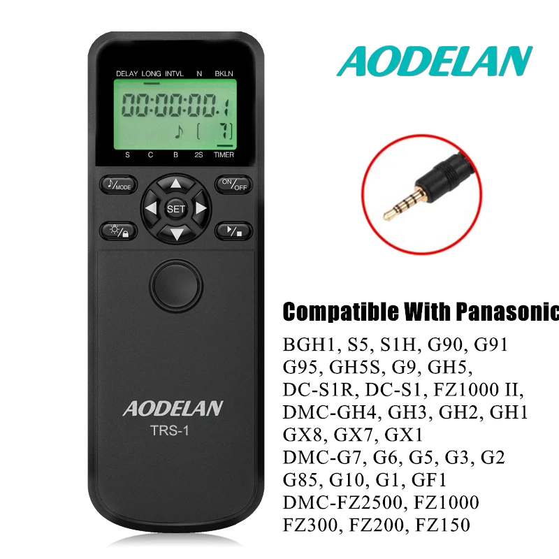 AODELAN DMW-RSL1 Intervalometer Timer Remote Control For Panasonic GH7 G9II S5II S1R GX8 GX7 FZ300 FZ1000 FZ200 FZ150 FZ100